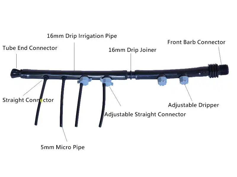 Tubo de micro irrigação de 4 mm, material de tubo de irrigação por gotejamento